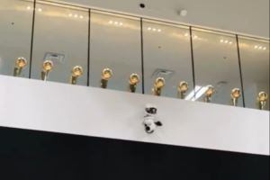 阿杜参观湖人训练馆 被馆内的17座总冠军奖杯震撼💥